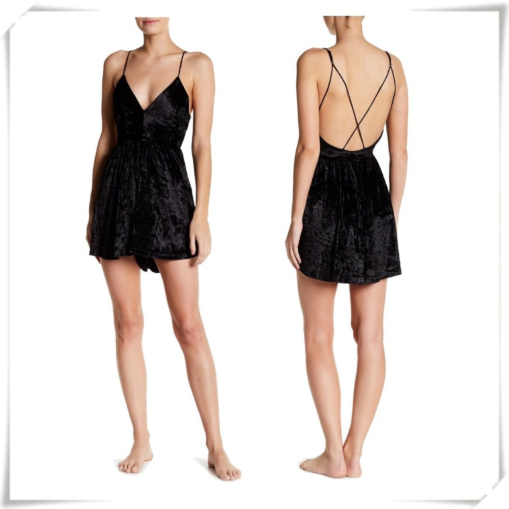 Sam Edelman Dress Party Crushed Velvet Romper